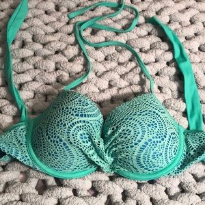Cute mint green and blue bikini top